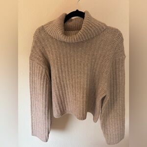 Universal Thread Ribbed Cowl Neck Sweater - Taupe